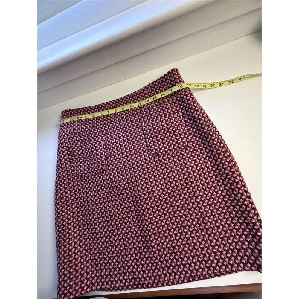 Ann Taylor LOFT Sz 10 Multicolored Pink Wool Blend‎ Tweed  Pencil Skirt New